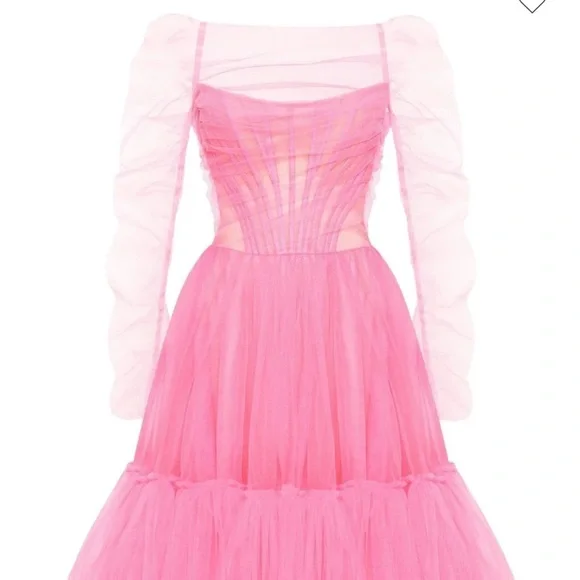milla pink dress Milla Women's Adorable Pink mini dress with puffy Skirt